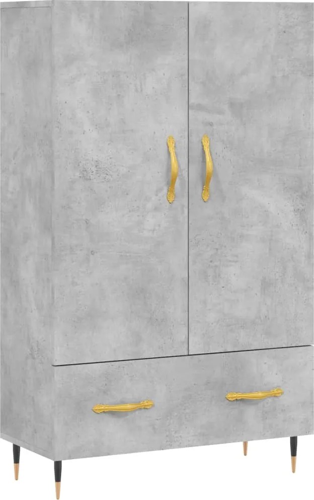 vidaXL betonszürke szerelt fa magasszekrény 69,5 x 31 x 115 cm