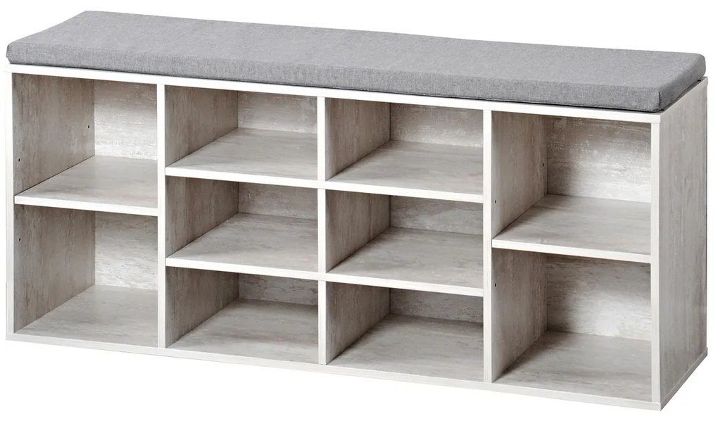 Kesper 15931 Cipősszekrény ülőpárnával, fehér,103,5 x 48 x 29,5 cm