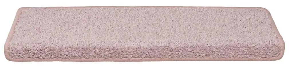 30 db fehér és rózsaszín lépcsőszőnyeg, téglalap alakú széllel, 65 x 21 x 4 cm