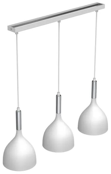 Csillár zsinóron NOAK 3xE27/15W/230V fehér/króm
