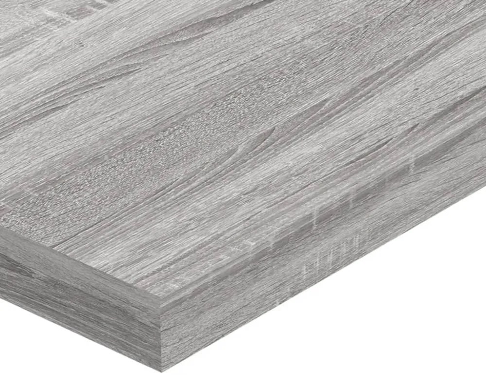 4 db szürke sonoma színű szerelt fa fali polc 40 x 10 x 1,5 cm