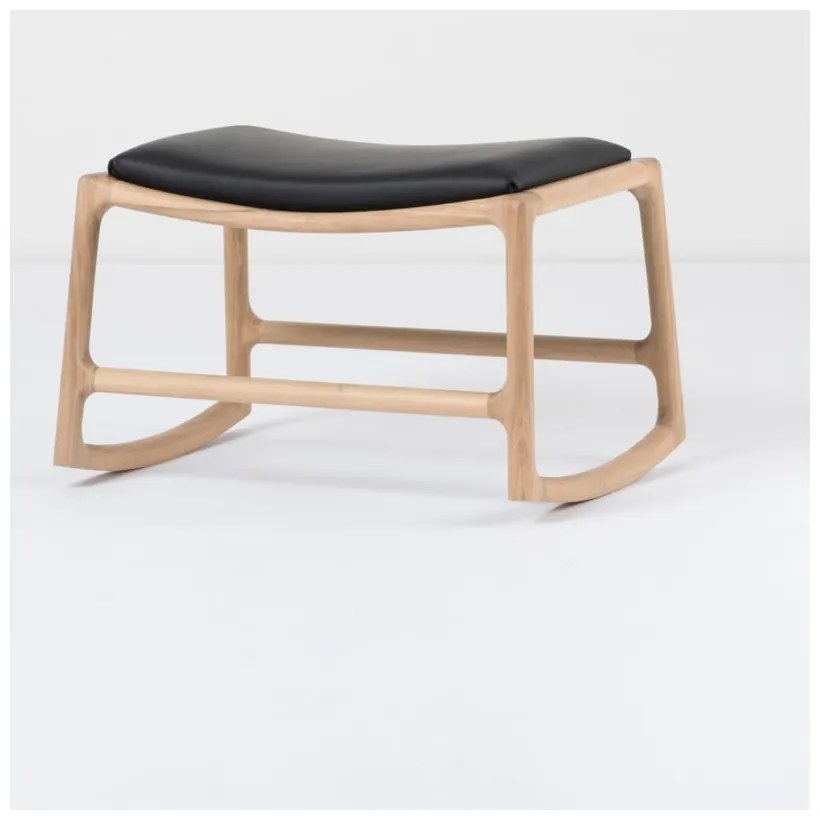 Dedo tömör tölgyfa ülőke, fekete bivalybőr ülőkével - Gazzda