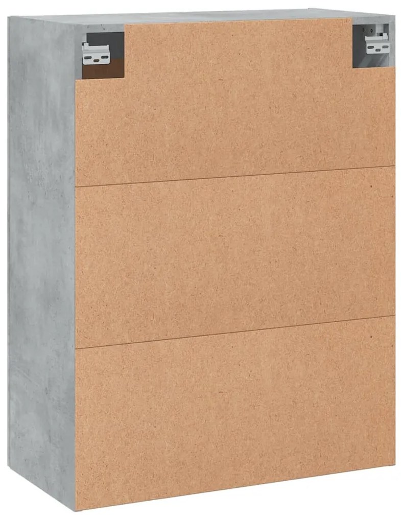 betonszürke szerelt fa fali szekrény 69,5 x 34 x 90 cm