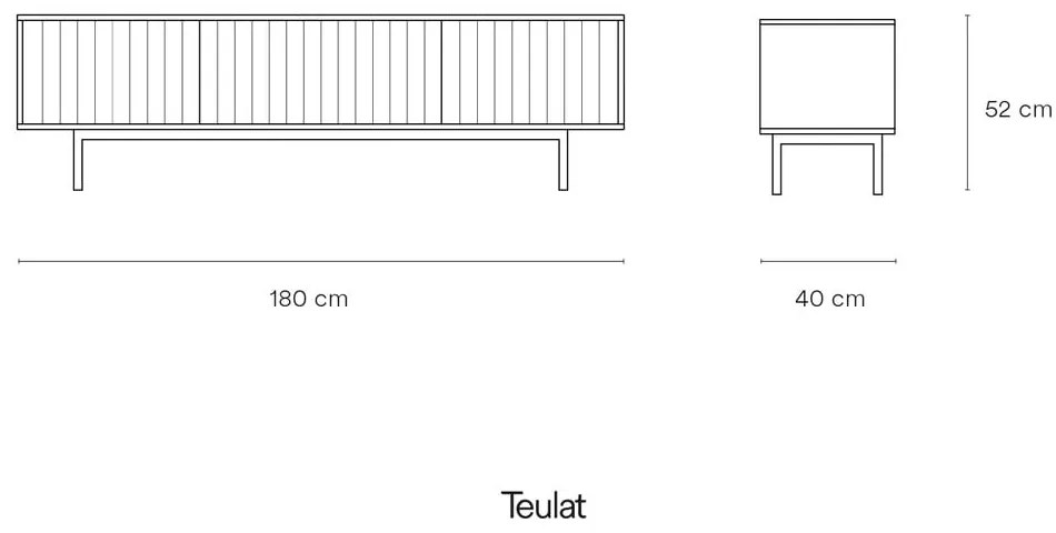 Fehér TV-állvány 180x52 cm Sierra – Teulat