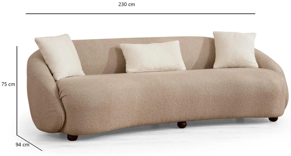 Háromszemélyes kanapé Napoletta (cappuccino). 1106688