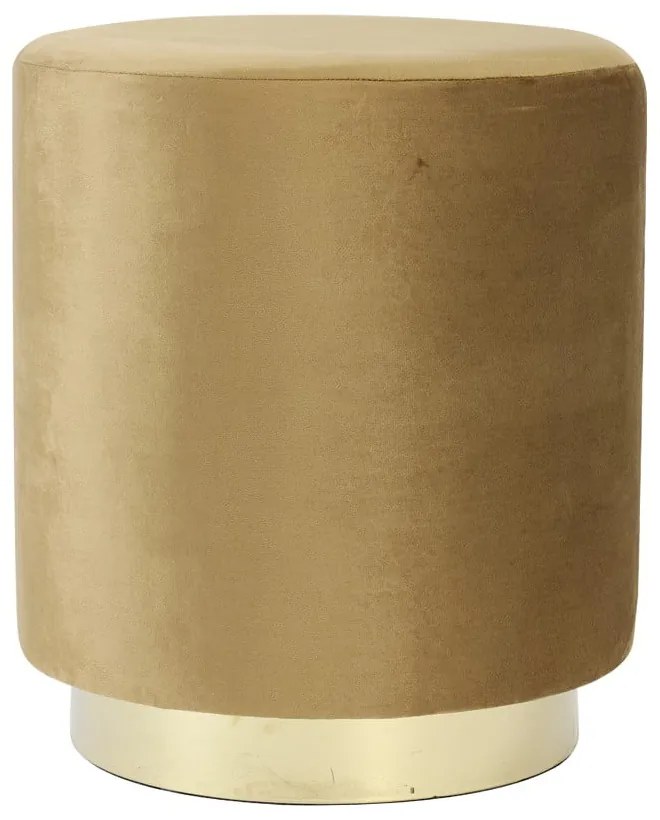 Aranyszínű-világosbarna bársony puff Nadien – Light & Living