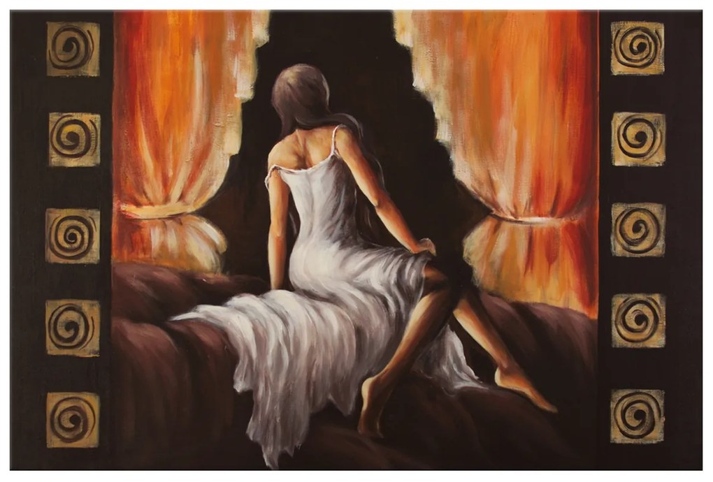 Gario Kézzel festett kép Szép lány Méret: 120 x 80 cm