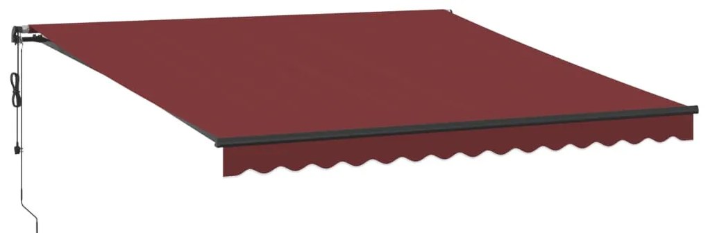 burgundi vörös automata kihúzható LED-es napellenző 400x300 cm