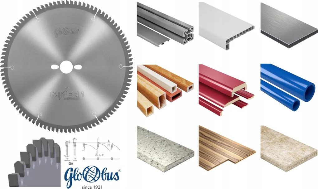 Globus Fűrész 260x30x2,7/68z GA-5 Mdf, Al Gérvágó Fűrésztárcsa Hm MITER1