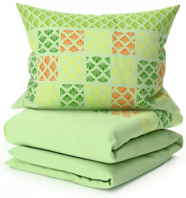 Mikroszatén ágyneműhuzat VELLARI, zöld Ágyneműhuzat mérete: 70 x 90 cm | 140 x 200 cm