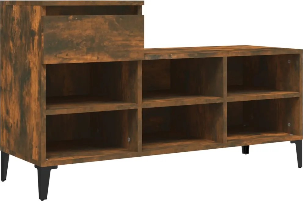 vidaXL füstös tölgy színű szerelt fa cipősszekrény 102 x 36 x 60 cm