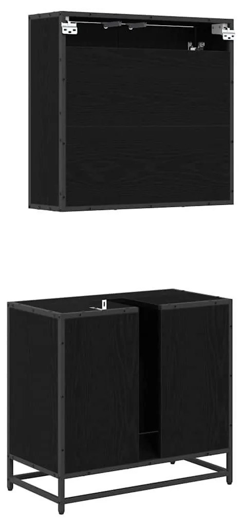 Fürdőszoba bútor szett 2 pcs Musta tammi 65 x 33 x 60 cm