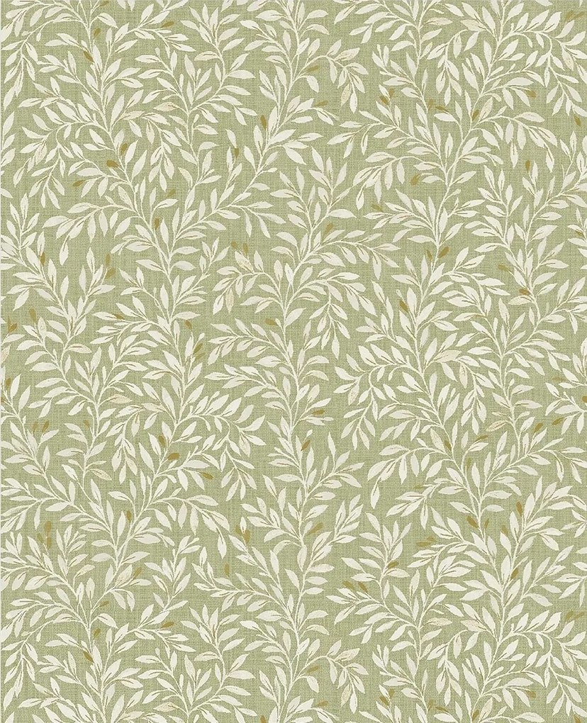 Zöld Tapéta Flizelin Növényi Motívum Apró Levelek