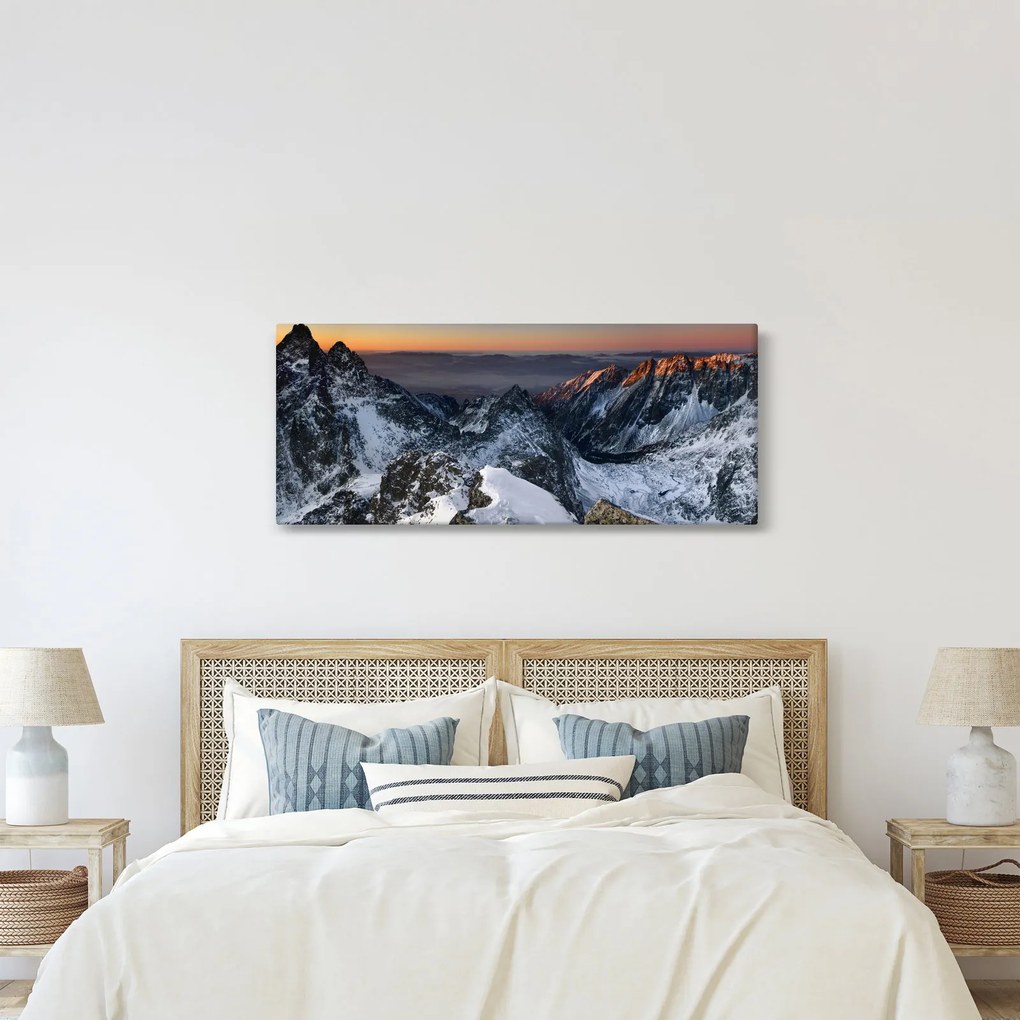 Kép - Napfelkelte a hegyekben (120x50 cm)