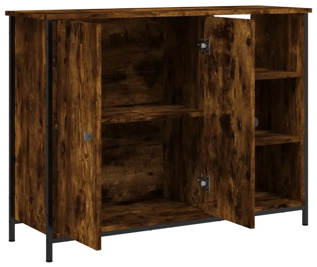 füstös tölgy színű szerelt fa tálalószekrény 100 x 33 x 75 cm
