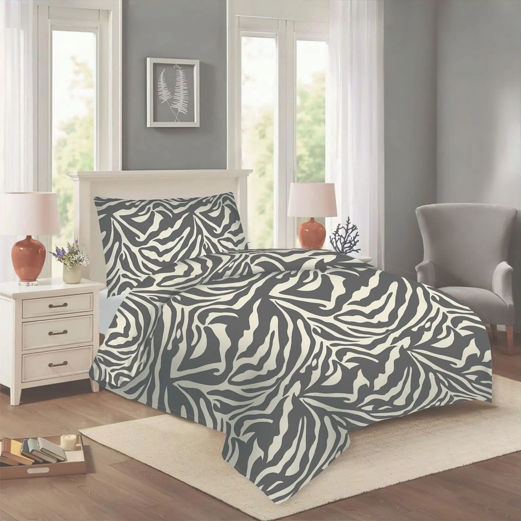 Pamut lepedők Zebra 200x140cm+90x70cm TiaHome