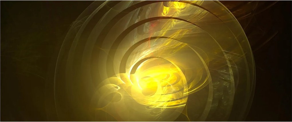 Sárga absztrakt spirál képe (120x50 cm)