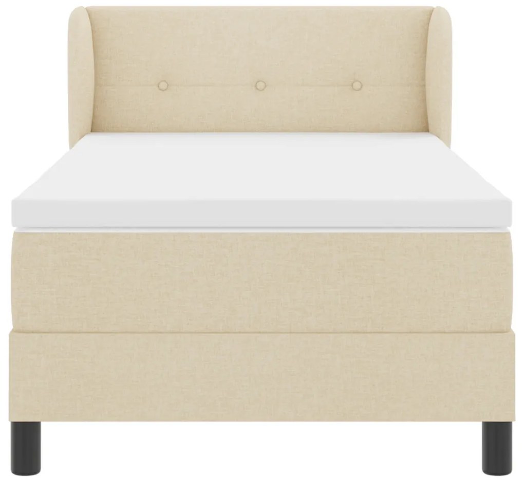 Boxspring Ágy Matraccal Krém 90x200 cm Szövet