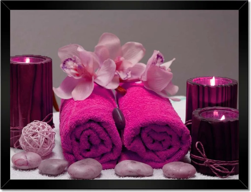 Poszterek keretben 40x30 Lila törölköző Virág