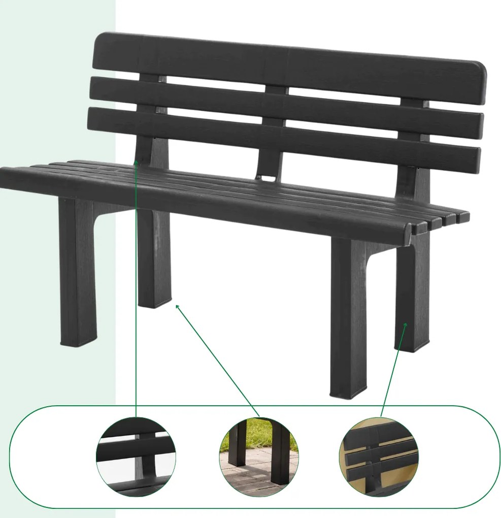 GENZIANA kerti pad, 110x52x71cm, antracit I.P.A.E-Progarden