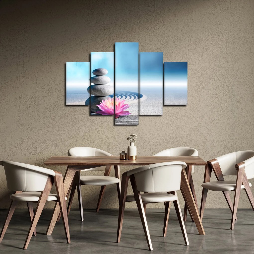 Homok, liliom és spa kövek képe (150x105 cm)