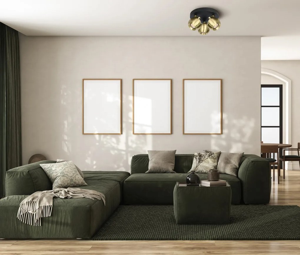 Italux modern spot lámpa lafin fekete sárgaréz itxspl-45379-3bkbrss