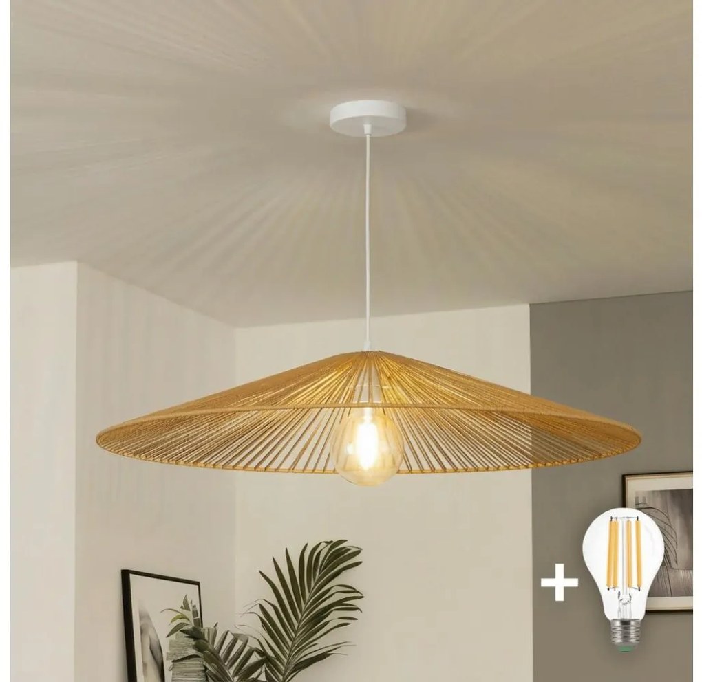 Brilagi - LED csillár kábelen CERIA BOHO 1xE27/40W/230V átm. 90 cm barna