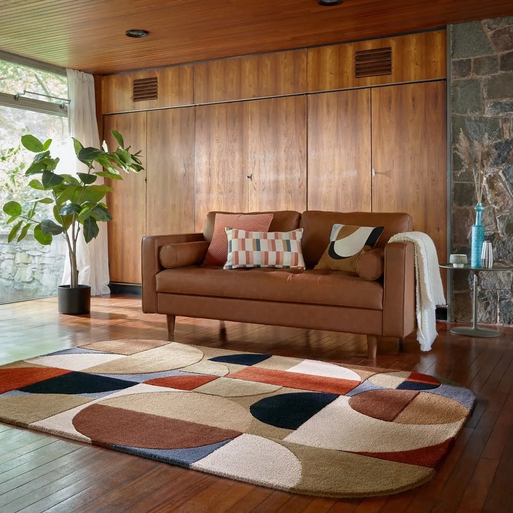 Terrakotta színű kézi szövésű gyapjú szőnyeg 120x170 cm Mia Arch – Flair Rugs