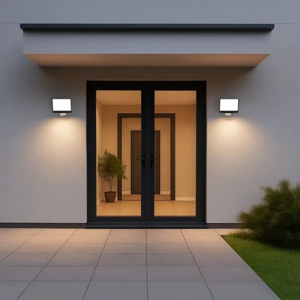 LED-reflektor mozgás- és alkonyatérzékelővel DAVOS LED/30W/230V IP54 fekete