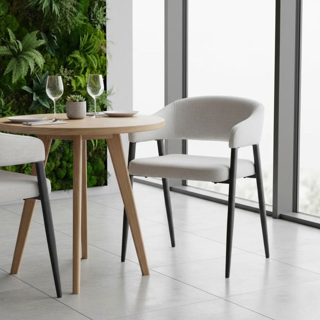 Dizájner étkezőszék, világosszürke/fekete, NIZAR TYP 2