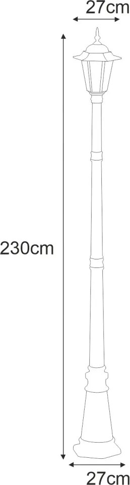 KAJA 7064A-1_CZARNY STANDARD Kandeláber Fekete E27 IP44