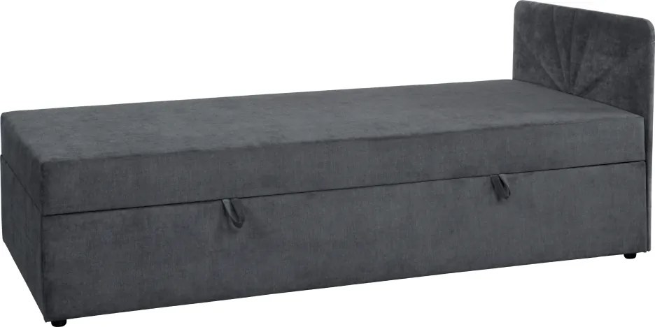 Boxspring ágy, egyszemélyes, szürke, 90x200, univerzális, SUPA