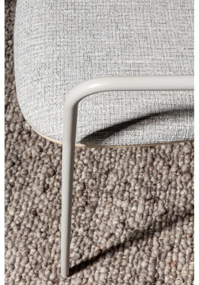 Világosszürke-natúr színű kárpitozott karfás étkezőfotel szett Nour – MOME