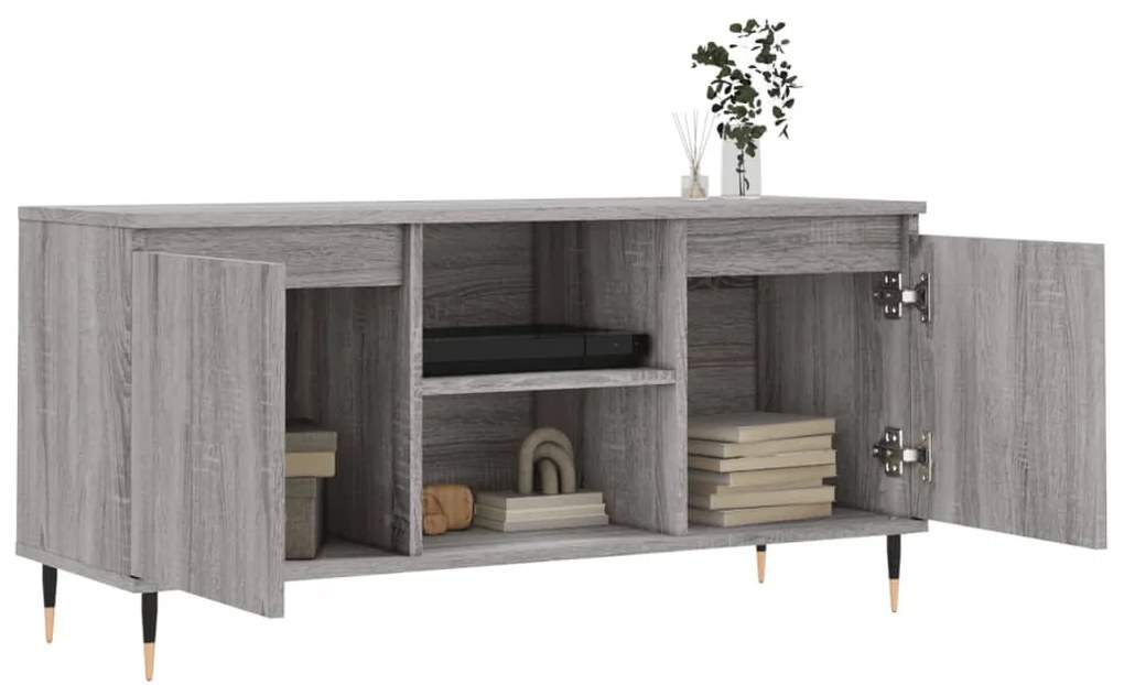 szürke sonoma színű szerelt fa TV-szekrény 104x35x50 cm