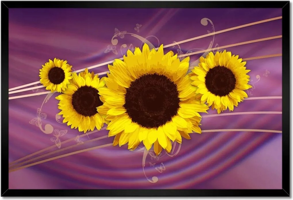 Poszterek keretben 60x40 Napraforgók