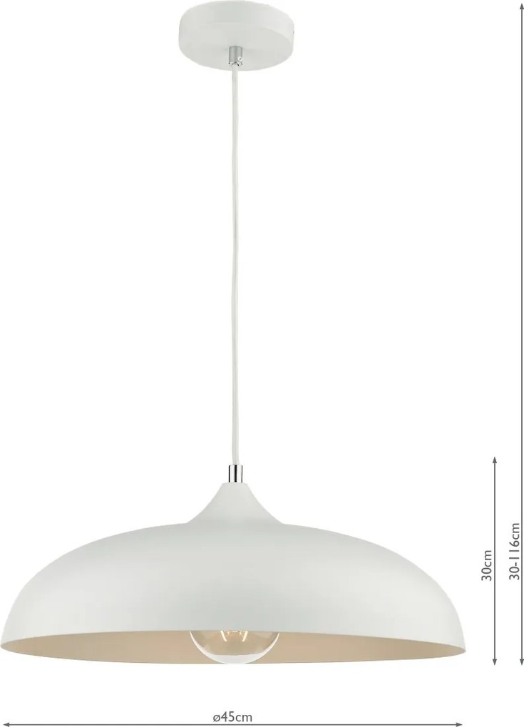 Dar Lighting modern skandináv függeszték kaelan fehér darkae012