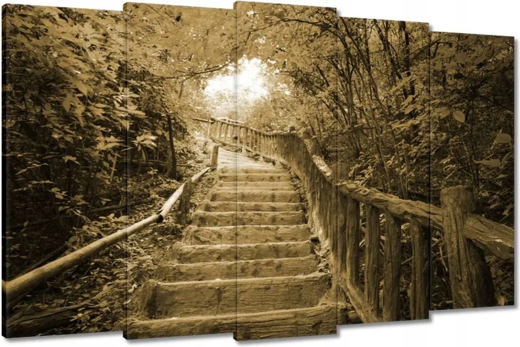 Vászonkép 150x95 Lépcsők szépia színben