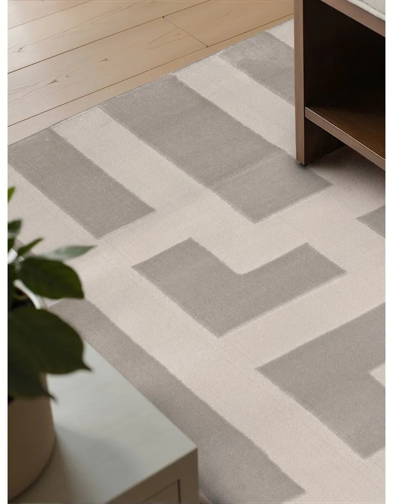 Szürke-krémszínű szőnyeg 120x170 cm Perles Onyx – Elle Decoration