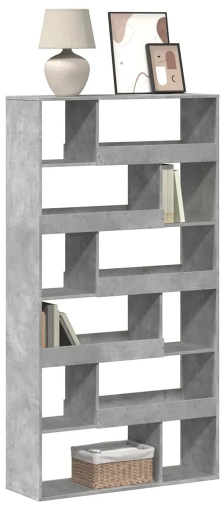 betonszürke szerelt fa könyvespolc 100 x 33 x 187,5 cm