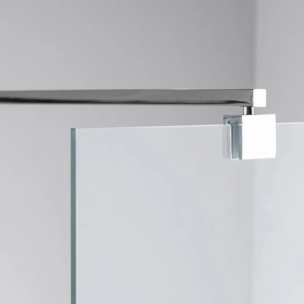 Stuxi Milano Kombi Plus 1 Walk-in zuhanyfal, 80x100 cm, 8 mm vastag vízlepergető biztonsági üveggel, polccal és törölközőtartóval