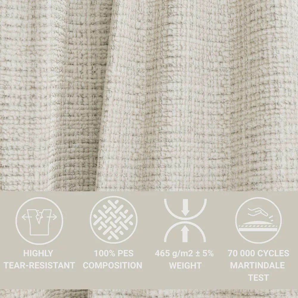 Szürkésbézs zsenília sarokkanapé (jobb oldali-L alakú) Kirou – Maison de Rêve