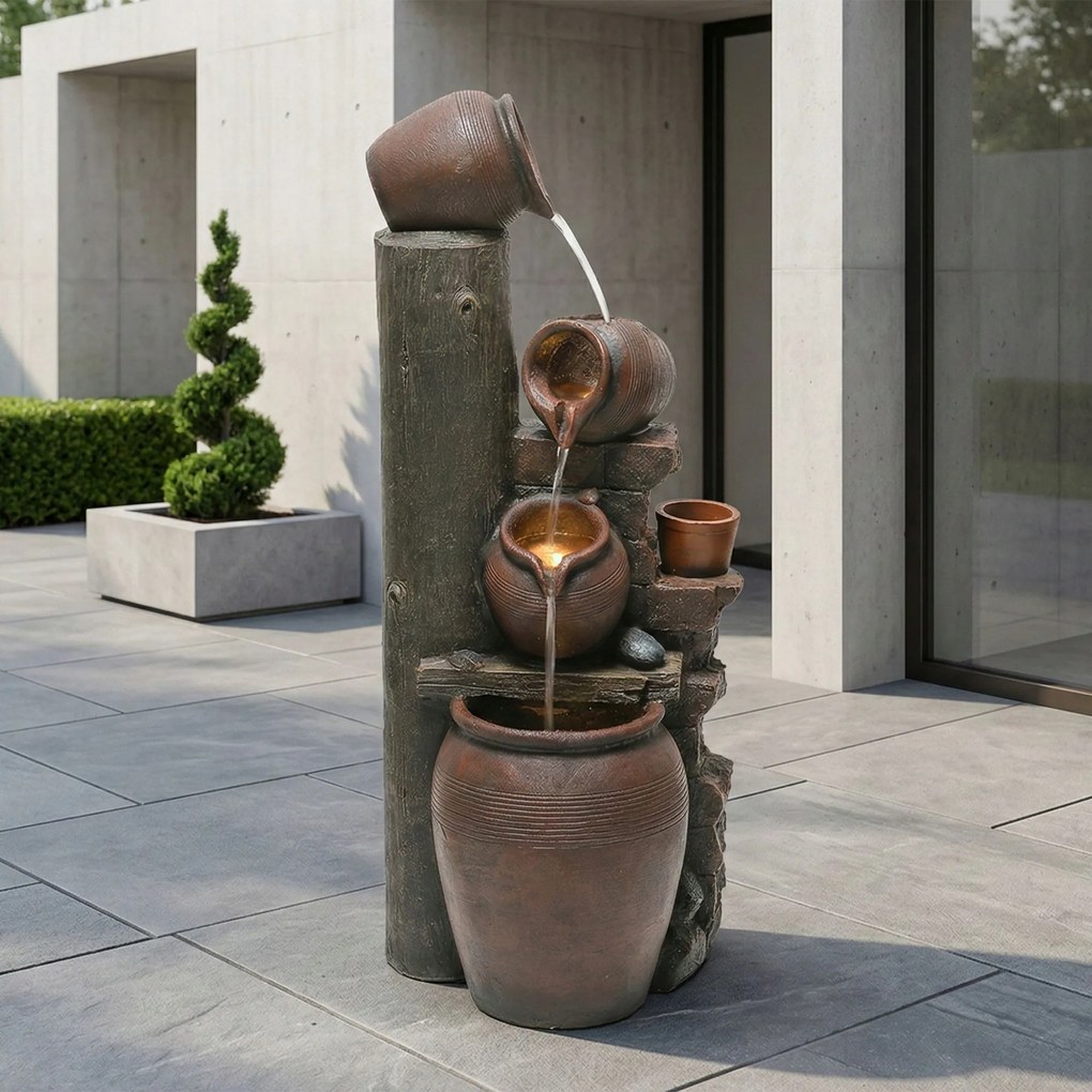 Kerti szökőkút Led világítással és vízpumpával kertekbe és teraszokra