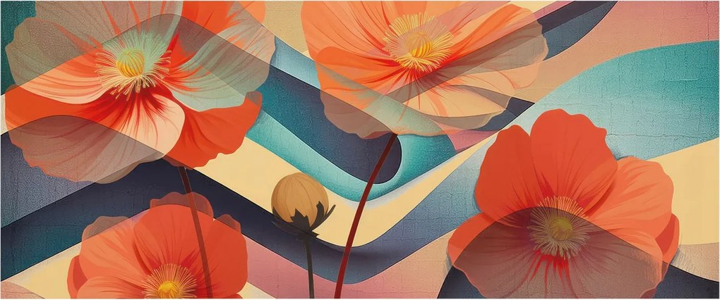 Flizelin tapéta Divatos 3D fali ragasztóval Érzékek virágai 250x104 Ragasztó