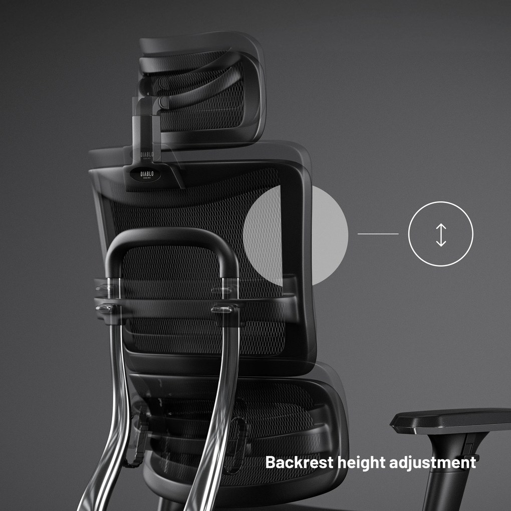 Ergonomikus irodai szék lábtartóval Normal Size, fekete: Diablo V-Master