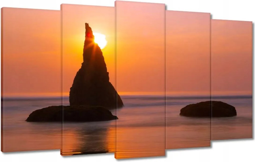 Vászonkép 100x60 Sziklák Naplemente Tenger