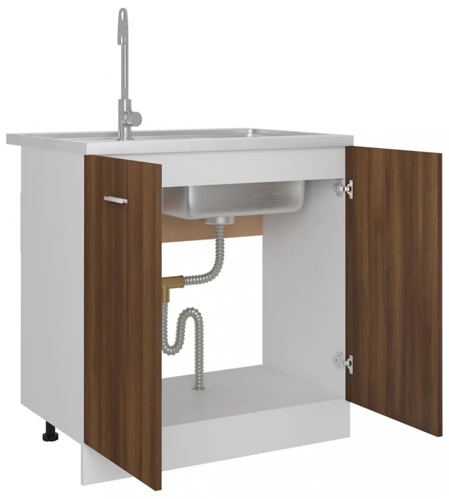 “Lyon” barna tölgyszínű szerelt fa alsó mosogatószekrény