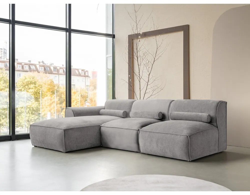 Világosszürke sarokkanapé (bal oldali) Flex Felix – Miuform