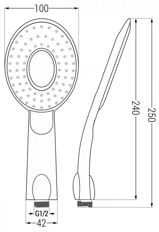 Mexen tartozékok - R-73 Kézizuhany, 1 funkciós, króm-fehér, 79573-02