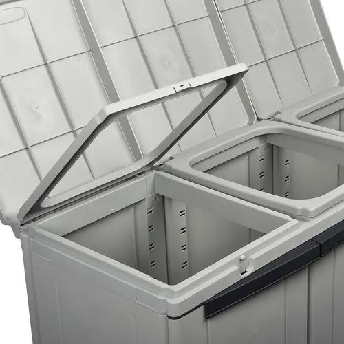 No brand  Műanyag szekrény ECO LINE 3 hulladék osztályozására, térfogata 3 x 110 l, szürke%