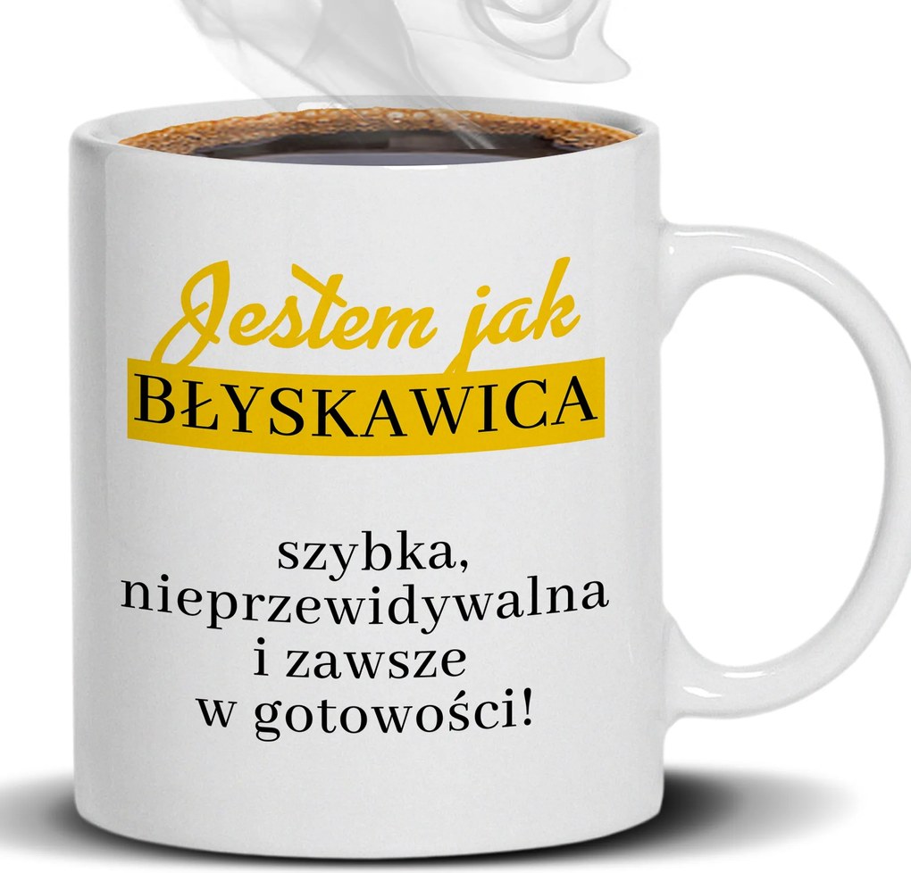 Bögre Fehér 330 ml Villám Vagyok Ajándék Kollégának Munkahelyre